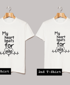 Heart Beats For Her Heart Beats For Him T Shirt