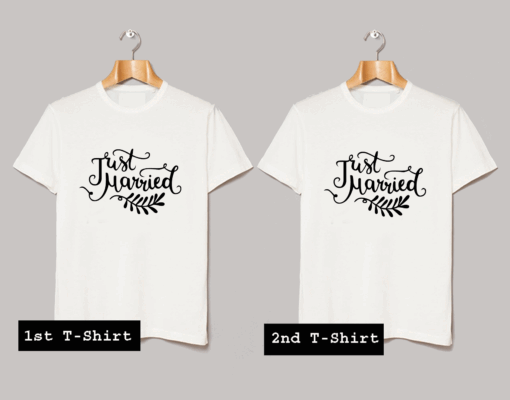 Just Married White T Shirt