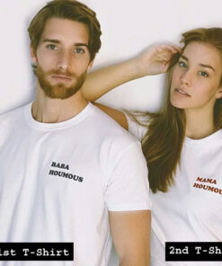 baba and mama houmous tshirt couple