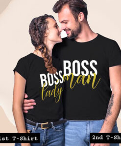 boss lady and man couple tshirt