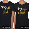catch keeper tshirt couple