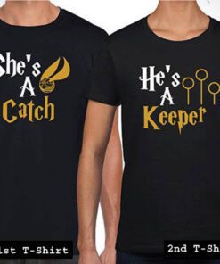catch keeper tshirt couple