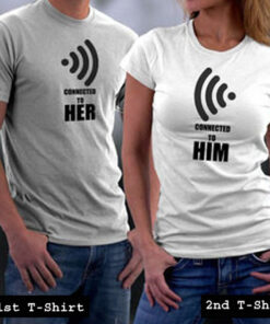 her him wifi tshirt couple