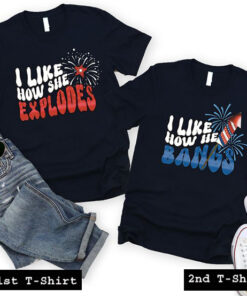 i like how she explodes couple tshirt