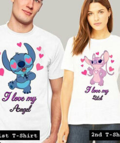 i love my stitch couple tshirt