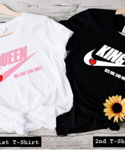 king and queen couple tshirt