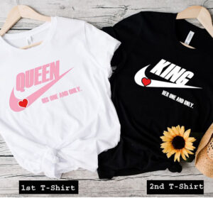 king and queen couple tshirt
