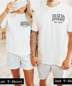 mom dad 2025 tshirt couple