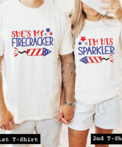 my firecracker and sparkler couple tshirt