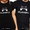 player 1 2 tshirt couple