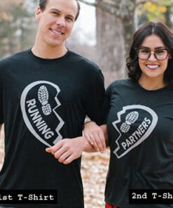running partners tshirt couple