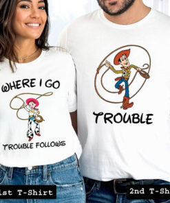 trouble buddy couple tshirt