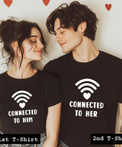 wifi connect couple tshirt