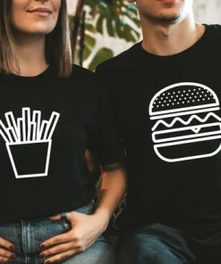 Burger And Fries Couple Shirts ce