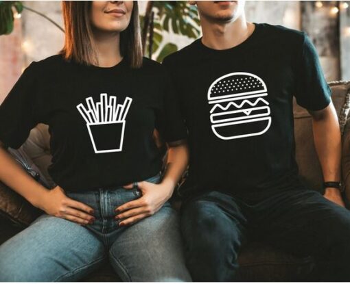 Burger And Fries Shirts Couple thd