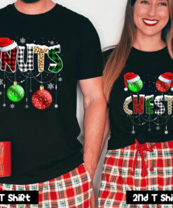 Chest And Nuts Couples Christmas Couple T Shirt