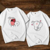 Couple White Cartoon T Shirt Ce