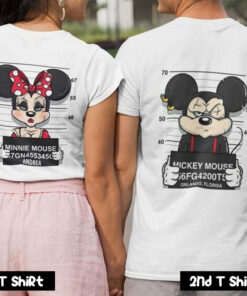 Criminal Mickey and Minnie Couple T Shirt