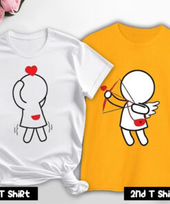 Cute Loving Heart Archer Couple T-Shirt