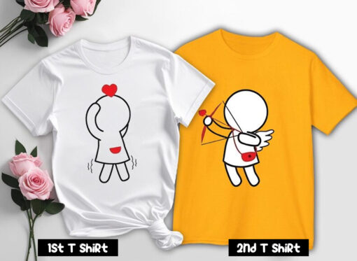 Cute Loving Heart Archer Couple T-Shirt