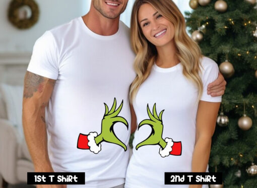 Grinch Couple Christmas T Shirt SV