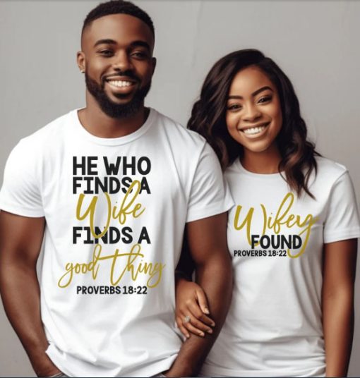 He Who Finds Couple Matching Shirt ce