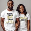 He Who Finds Couple Matching Shirt thd