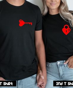 Heart Lock and Key Couple T Shirt