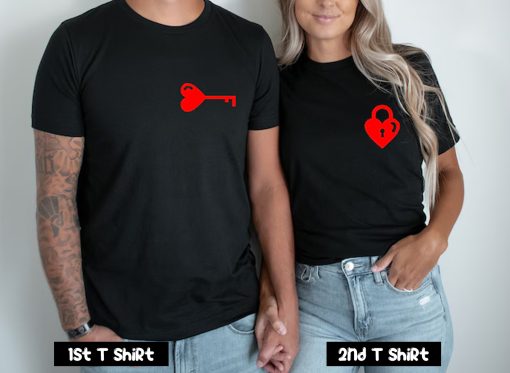 Heart Lock and Key Couple T Shirt