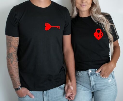 Heart Lock and Key Matching Couple Shirts CE