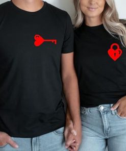 Heart Lock and Key Matching Couple Shirts thd