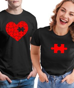 Heart Puzzle Matching Shirt Couple thd
