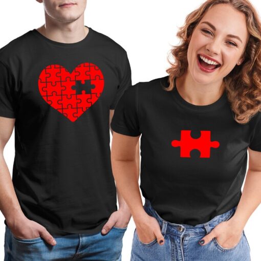 Heart Puzzle Matching Shirt Couple thd
