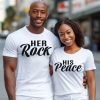 His Peace And Her Rock Couples Shirt thd