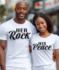 His Peace And Her Rock Couples Shirt thd