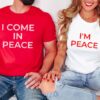 I Come In Peace Couples Shirt thd