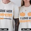 I Love Her Pumpkins I Love His Broomstick Couple T Shirt