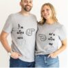 I'm With Her He's With Me T-Shirts thd