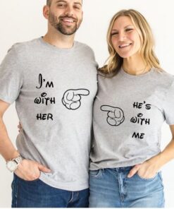 I'm With Her He's With Me T-Shirts thd