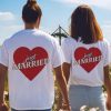 Just Married Unisex T-Shirt Couple thd