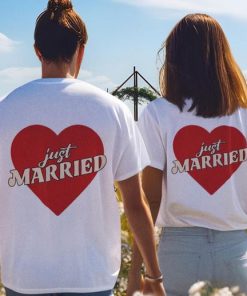 Just Married Unisex T-Shirt Couple thd