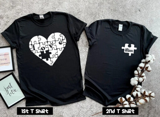 Love Her Love Him Puzzle Couple T Shirt SV