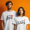 Love Story Unique Couple T-Shirts thd