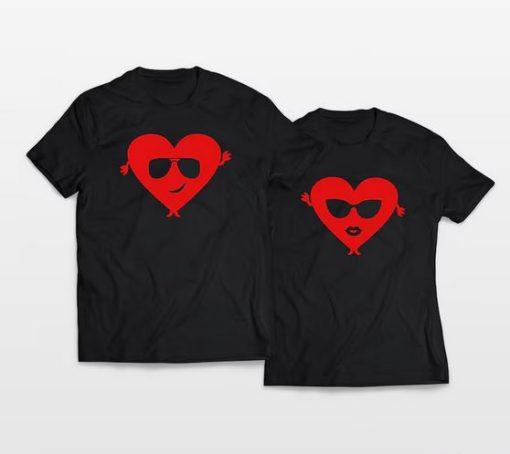 Matching couple heart tshirts thd