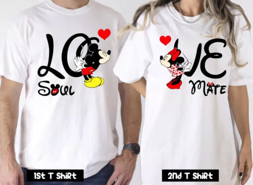 Mickey and Minnie Valentine Couple T-Shirt SV