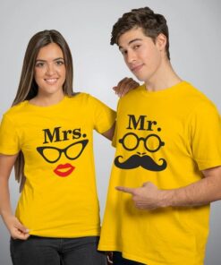 Mister & Mrs Muchchad Couple T-Shirts thd