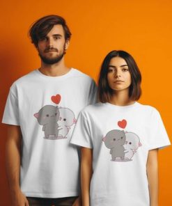 Mochi Cat Couple - T-shirt thd