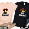 Mr and Mrs Incredible Couples T Shirt SV