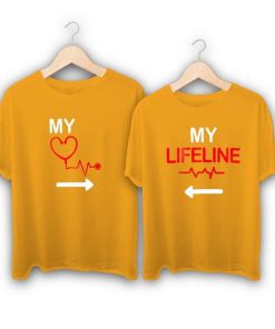 My Heartbeat My Lifeline Couple T-Shirts thd