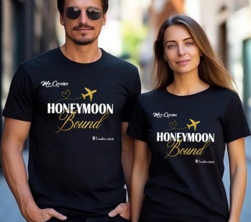 Personalised Destination wedding Honeymoon Couple T Shirt ce